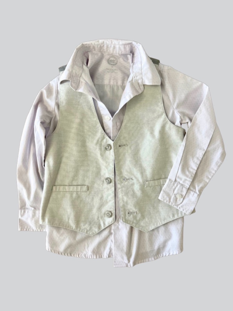 Wonder Nation Button-Down Shirt & Vest